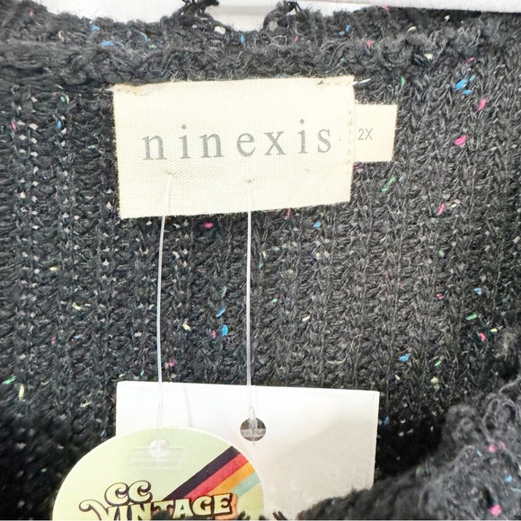 🥈 398. Ninexis NWT Black Speckled Distressed Sweater Dress – Size 3X - Picture 9 of 10
